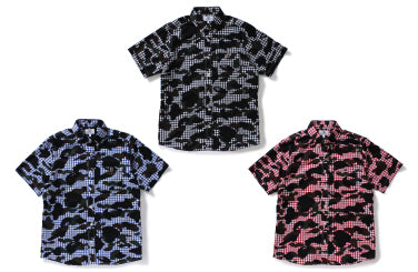 1ST CAMO GINGHAM CHECK BD S/S SHIRT | bape.com