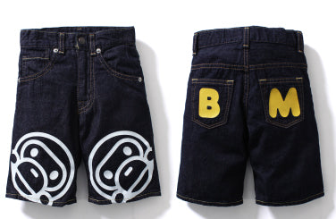 BABY MILO FACE DENIM SHORTS | bape.com