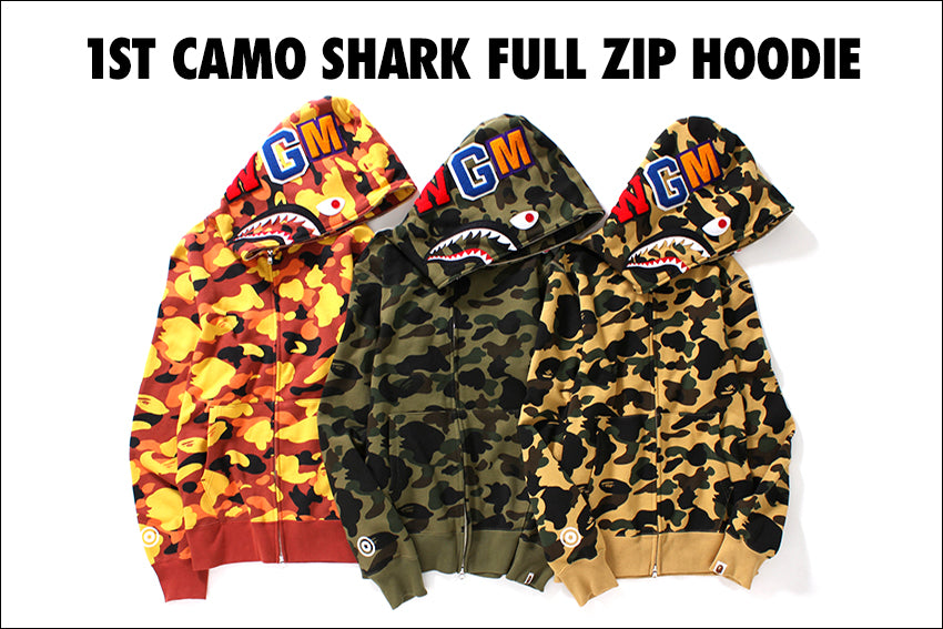 1ST CAMO SHARK FULL ZIP HOODIE bape