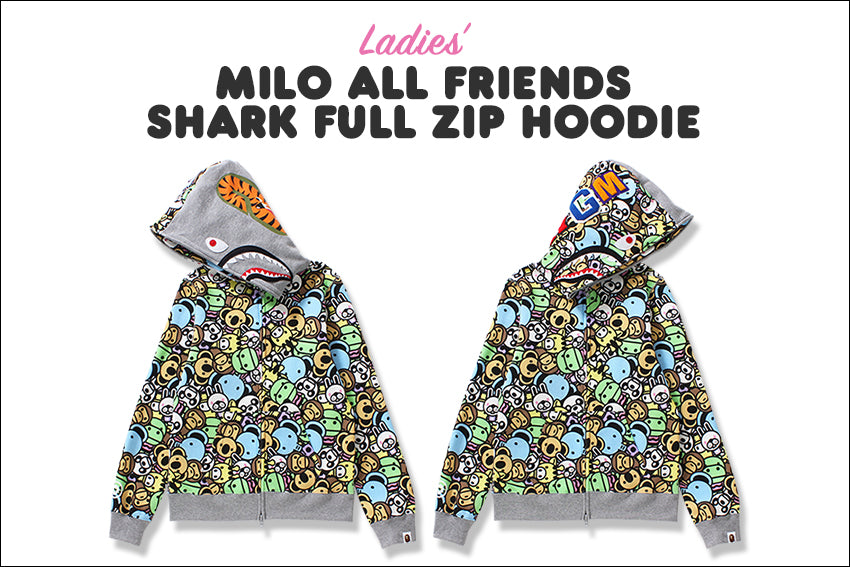 MILO ALL FRIENDS SHARK FULL ZIP HOODIE | bape.com