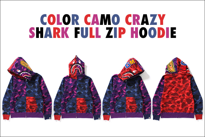 Bape crazy camo shark hoodie best sale