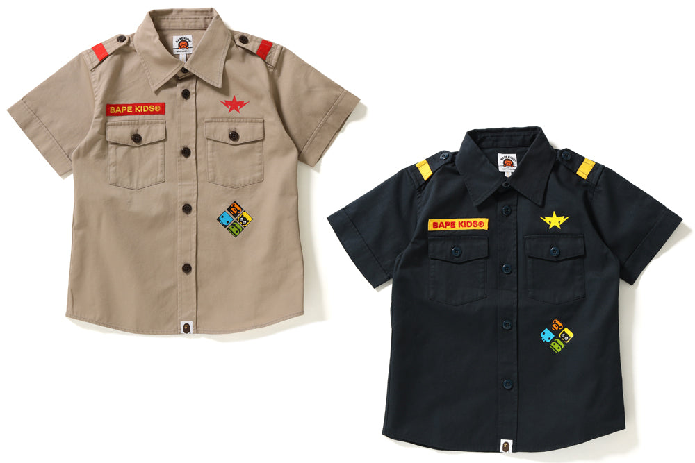a068★A BATHING APE®︎ BOYS COUTS SHIRT L★ MILO BOY SCOUT S/S SHIRT | bape.com