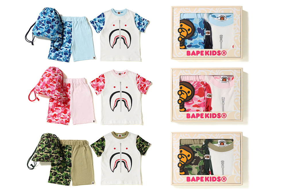 BAPE キッズ カモフラージュ 3点セット ABC SHARK KIDS GIFT SET | bape.com