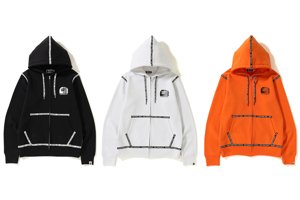A BATHING APE テープロゴ フーディー パーカー AAPE BY A BATHING APE パーカー ZIP UP HOODIE メンズ