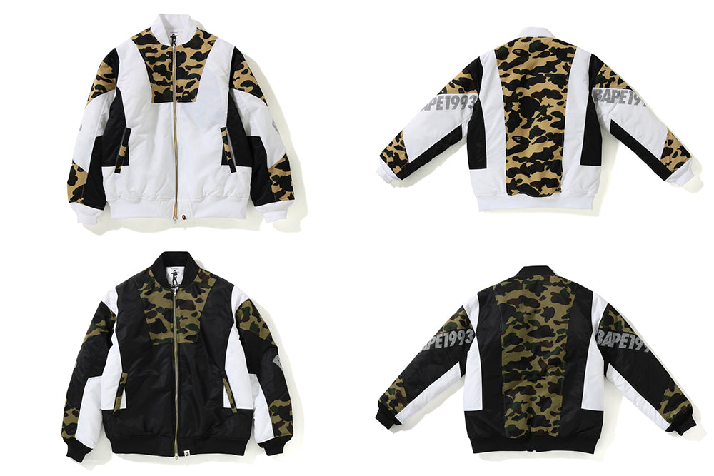 1ST CAMO COLOR BLOCK PADDED JACKET | bape.com