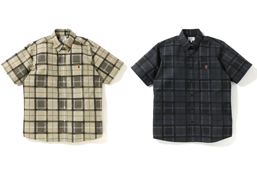 RELAXED BAPE® LOGO CHECK S/S SHIRT | bape.com