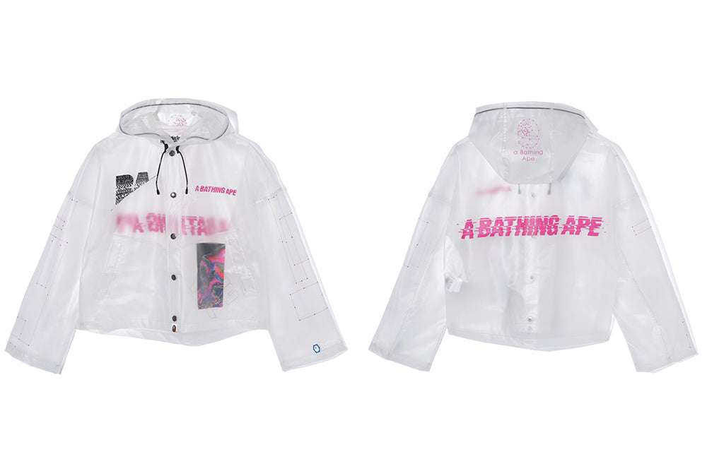 CLEAR WIDE CROPPED HOODIE JACKET bape