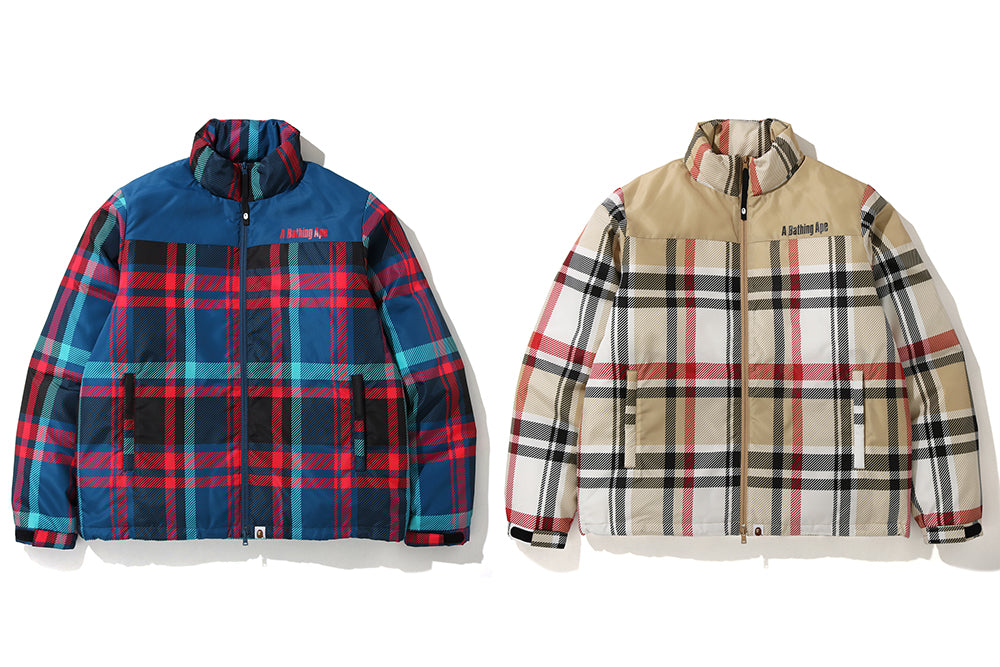 BAPE CHECK DOWN JACKET bape