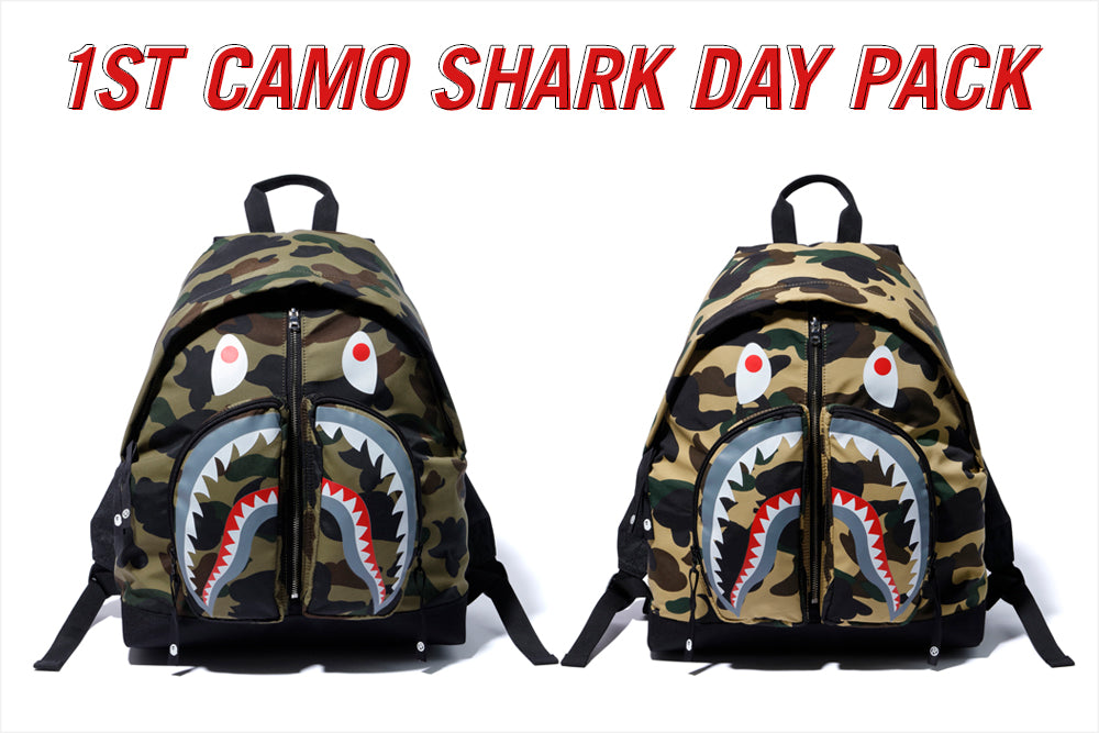BAPE1stCamoShaBAPE 1st Camo Shark Day Pack (FW19)