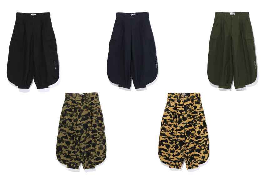 BAPE　エイプ　ミリタリー調ワークパンツ　全面サルロゴプリント　Y2Kグランジ BAPE エイプ ミリタリー調ワークパンツ 全面サルロゴプリント