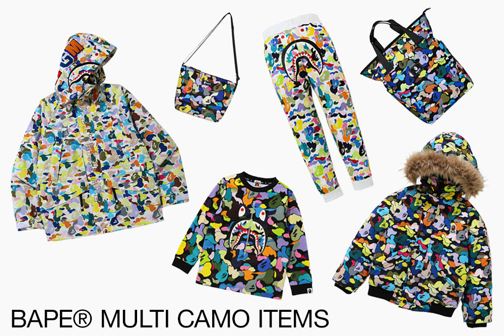 BAPE MULTI CAMO ITEMS bape