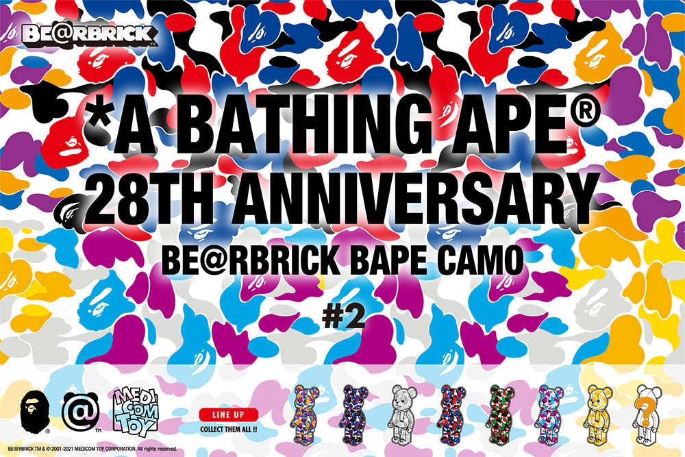 A BATHING APE® 28th ANNIVERSARY BE@RBRICK BAPE® CAMO #2 | bape.com