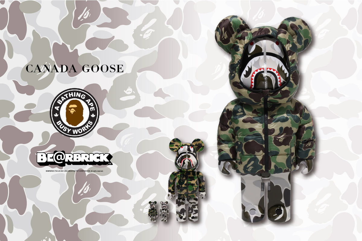 BE@RBRICK BAPE® x CANADA GOOSE SHARK 100% & 400% / 1000% | bape.com