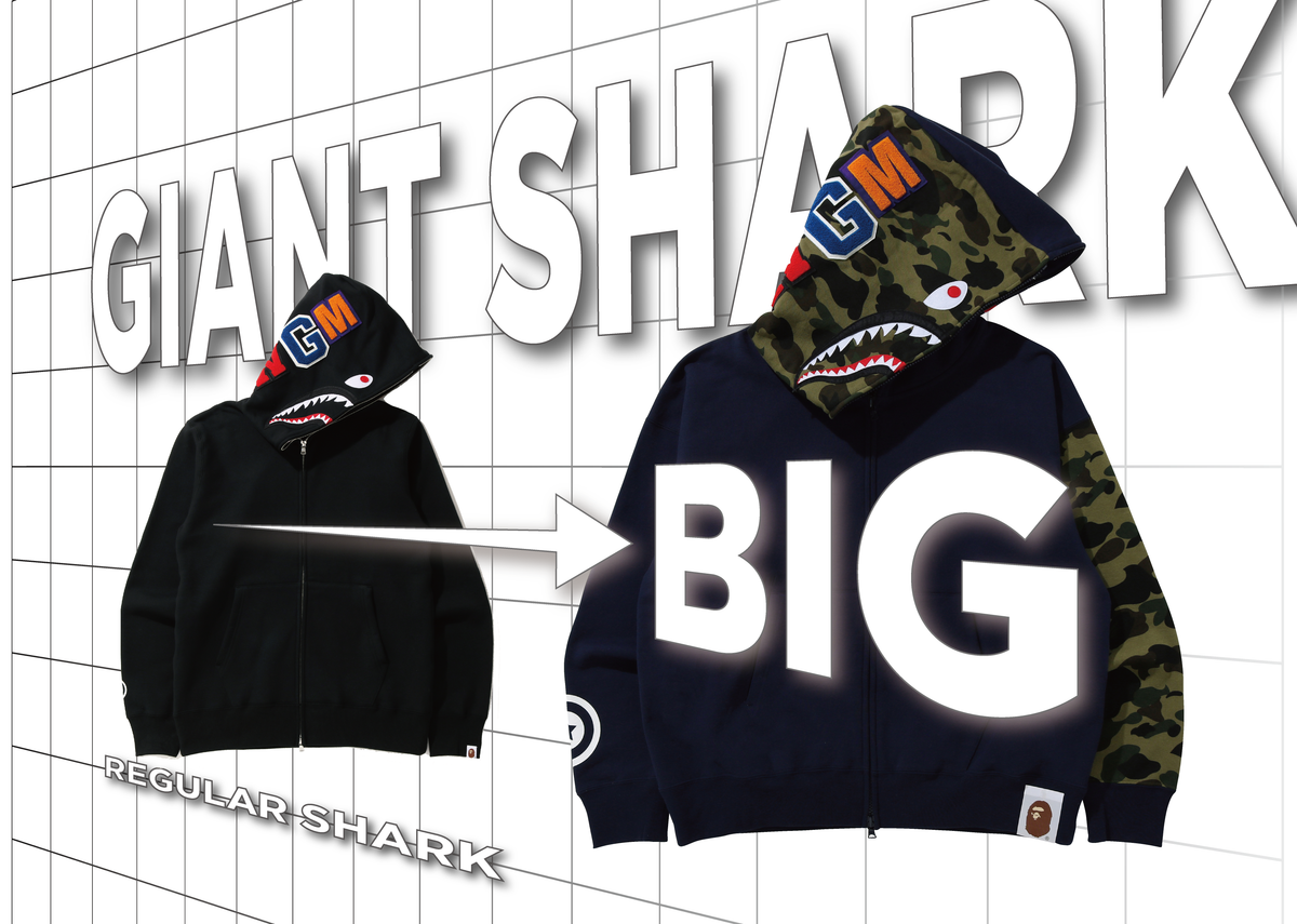 アベイシングエイプシャークパーカー GIANT SHARK FULL ZIP HOODIE | bape.com