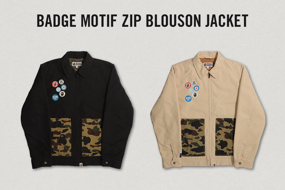 BADGE MOTIF ZIP BLOUSON JACKET | bape.com