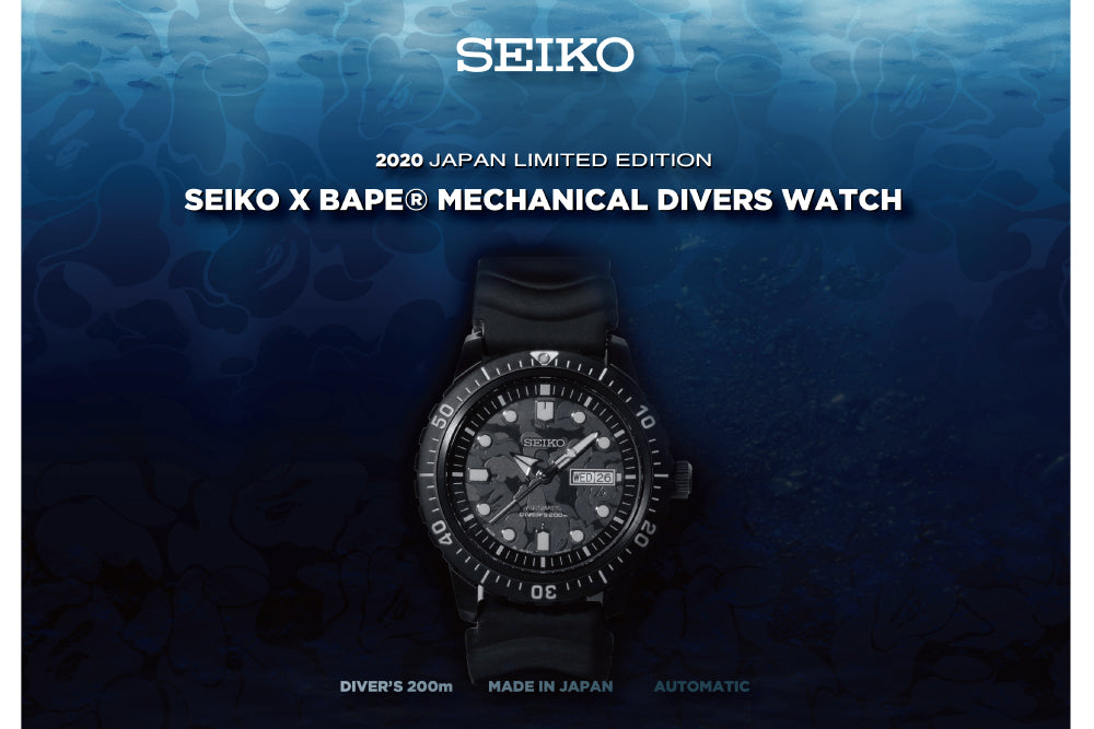 SEIKO X BAPE® ABC CAMO MECHANICAL DIVERS WATCH 2020 (SZEL004 