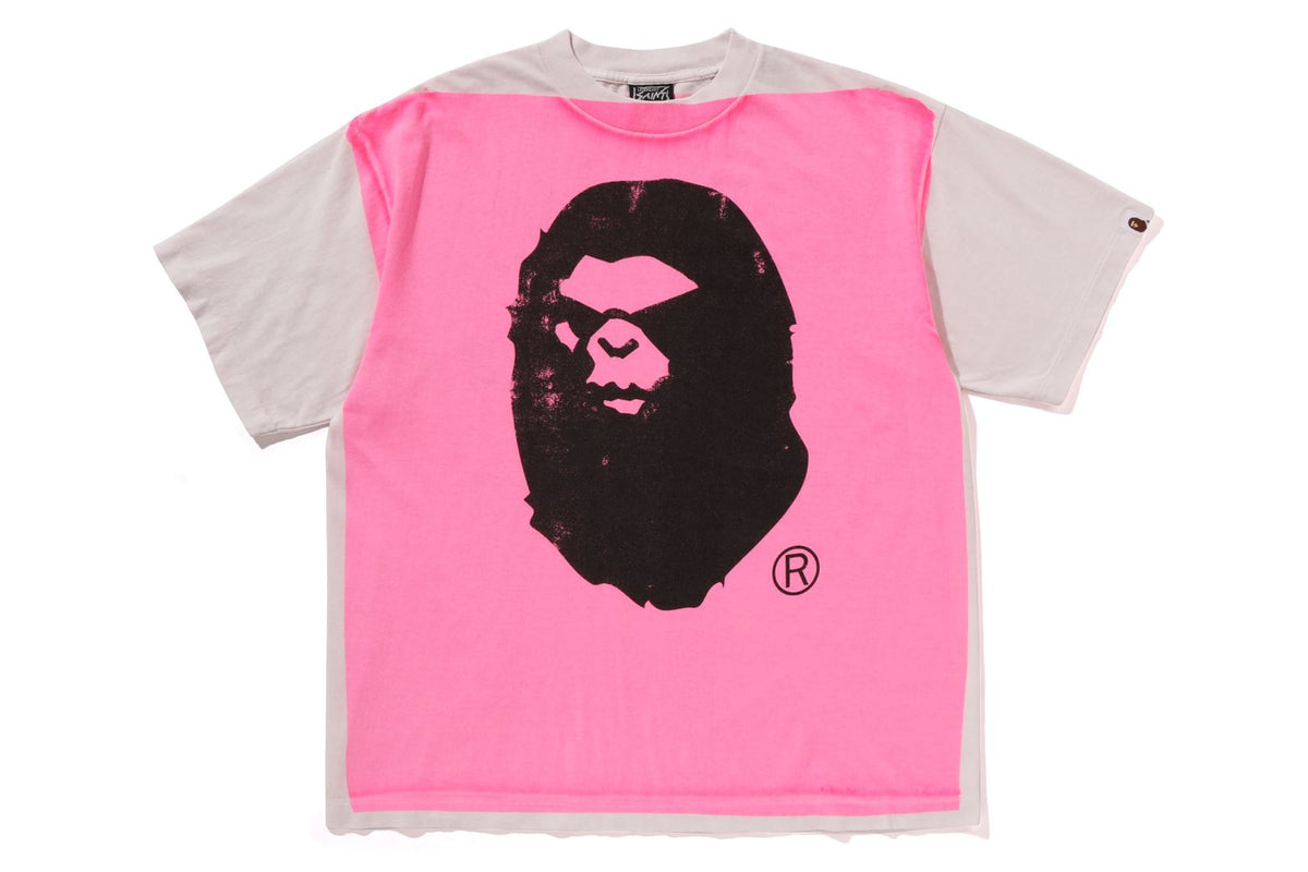 BAPE X SAINT MXXXXXX 】MAD FACE HANDPRINTING TEE | bape.com