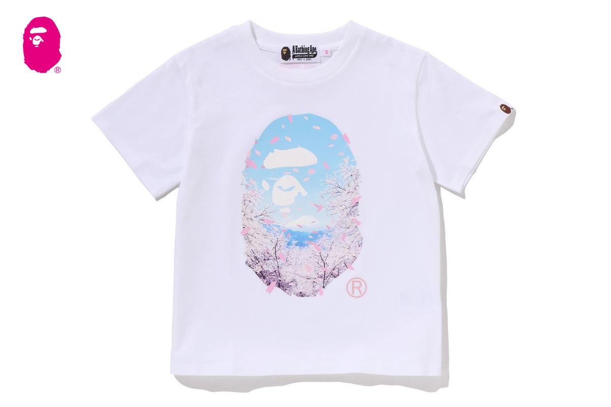 A BATHING APE 桜カモフラージュ柄ロゴ Tシャツ 入手困難Mサイズ SAKURA PHOTO APE HEAD MINI TEE | bape.com