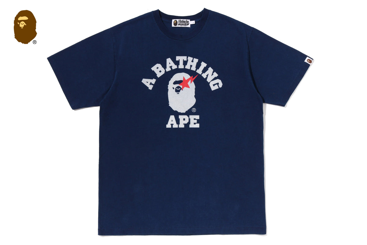 COLLEGE INDIGO TEE | bape.com