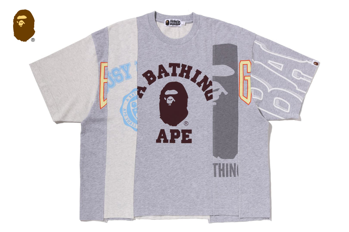 UPCYCLED MULTI LOGO CROPPED FIT TEE | bape.com