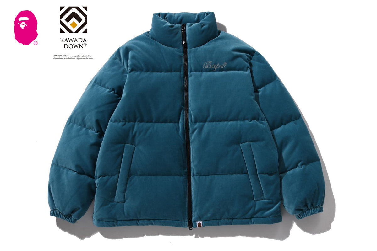 bape ベロア アウター CRYSTAL STONE BAPE LOGO VELOUR DOWN JACKET | bape.com
