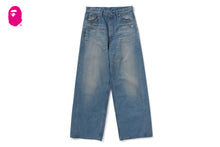 STONE WASHED DENIM PANTS