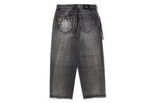 BAPE BLACK ESSENTIAL PAISLEY TRIMMED DENIM