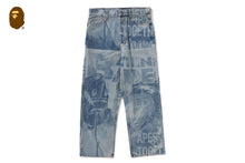 OVERALL LASERED RELAXED FIT 13 OZ DENIM PANTS