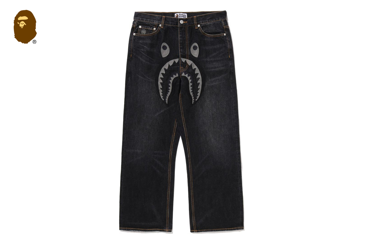 SHARK RELAXED FIT DENIM PANTS | bape.com