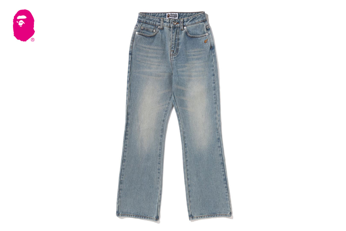 A BATHING APE LOGO BOOTCUT DENIM PANTS | bape.com