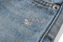 CRYSTAL APE HEAD DENIM SHORTS