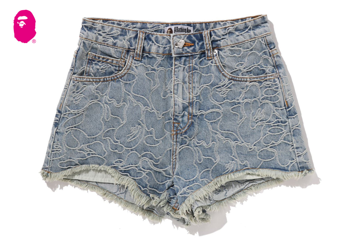 激レアL！BAPE猿カモステッチ柄デニムショーツ LINE CAMO DENIM SHORTS | bape.com