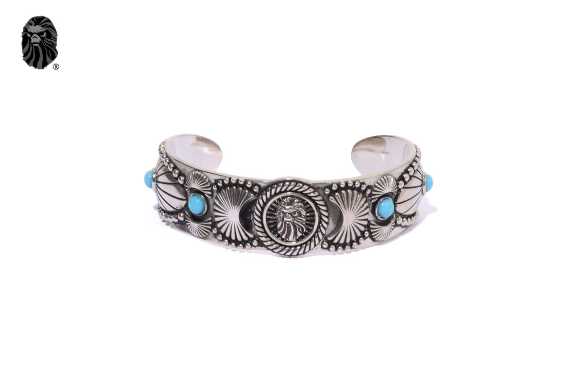 BAPE BLACK NAVAJO BANGLE WITH MADFACE PLATE | bape.com