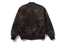 MULTI LOGO QUILTED LEATHER BOMBER JACKET