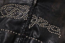 CAMO EMBOSSED WASHED RHINESTONE CROPPED JACKET