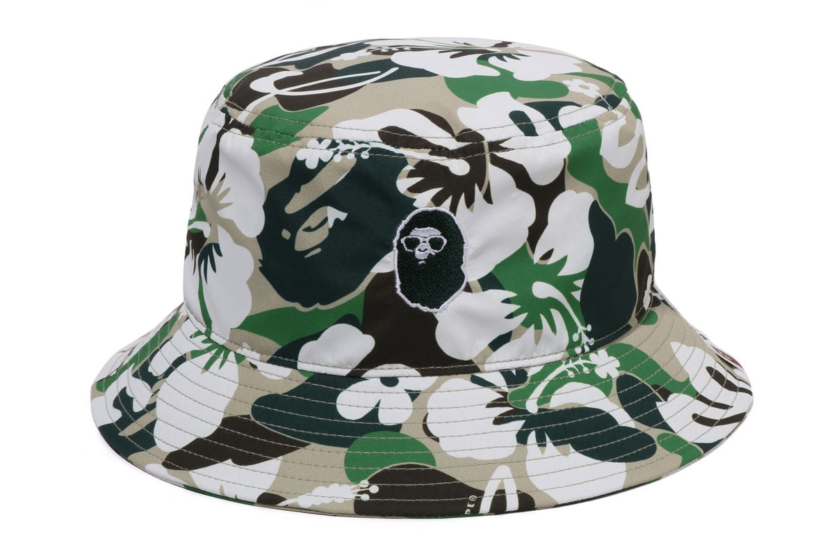 A Bathing Ape カモフラージュ バケットハット ワンポイントで入ったAPE HEADをBAPEオリジナルカモ柄の1ST CAMO