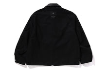 BAPE BLACK LEATHER TRIM CHORE JACKET