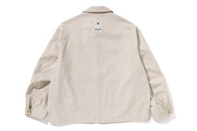 BAPE BLACK LEATHER TRIM CHORE JACKET