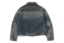 CLOUD CAMO JACQUARD UPCYCLED DENIM TRUCKER JACKET