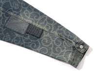 CLOUD CAMO JACQUARD UPCYCLED DENIM TRUCKER JACKET