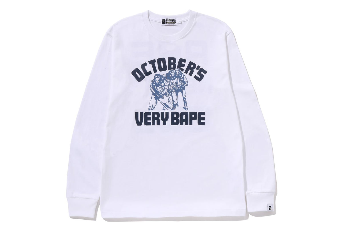 BAPE X OVO 】COLLEGE LONG SLEEVE TEE | bape.com