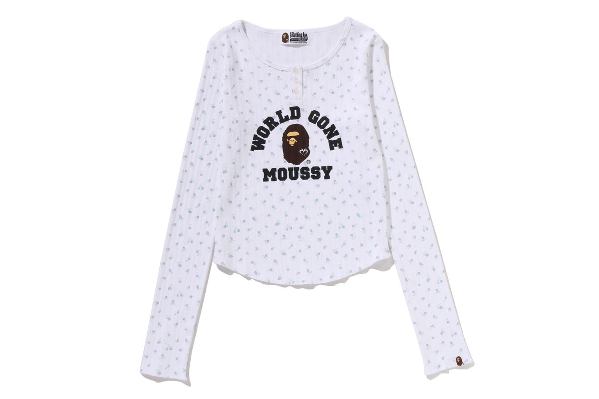 トップス A BATHING APE x MOUSSY Henry Neck Tee BAPE X MOUSSY 】HENRY NECK L/S TEE | bape.com