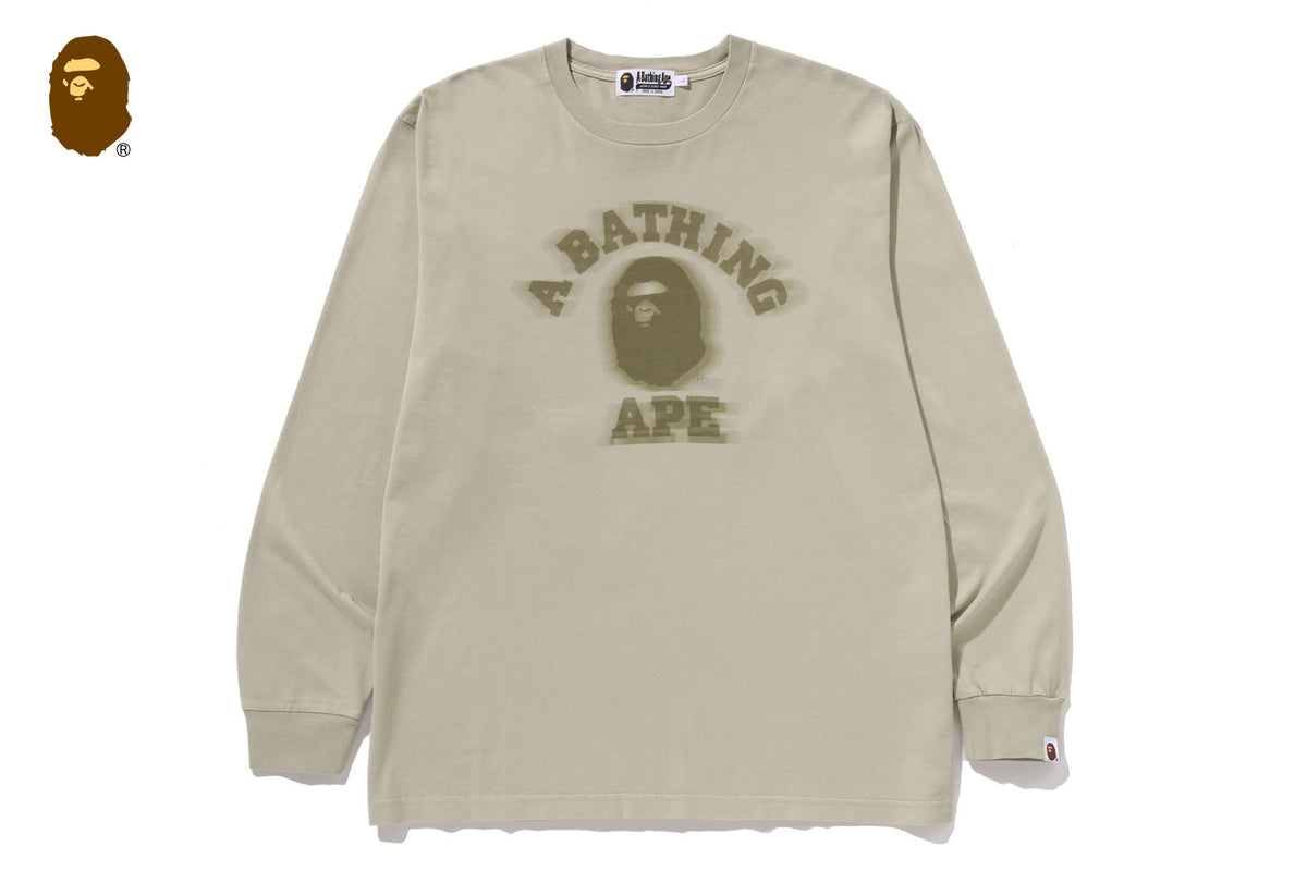 GARMENT DYE COLLEGE RELAXED FIT LS TEE | bape.com
