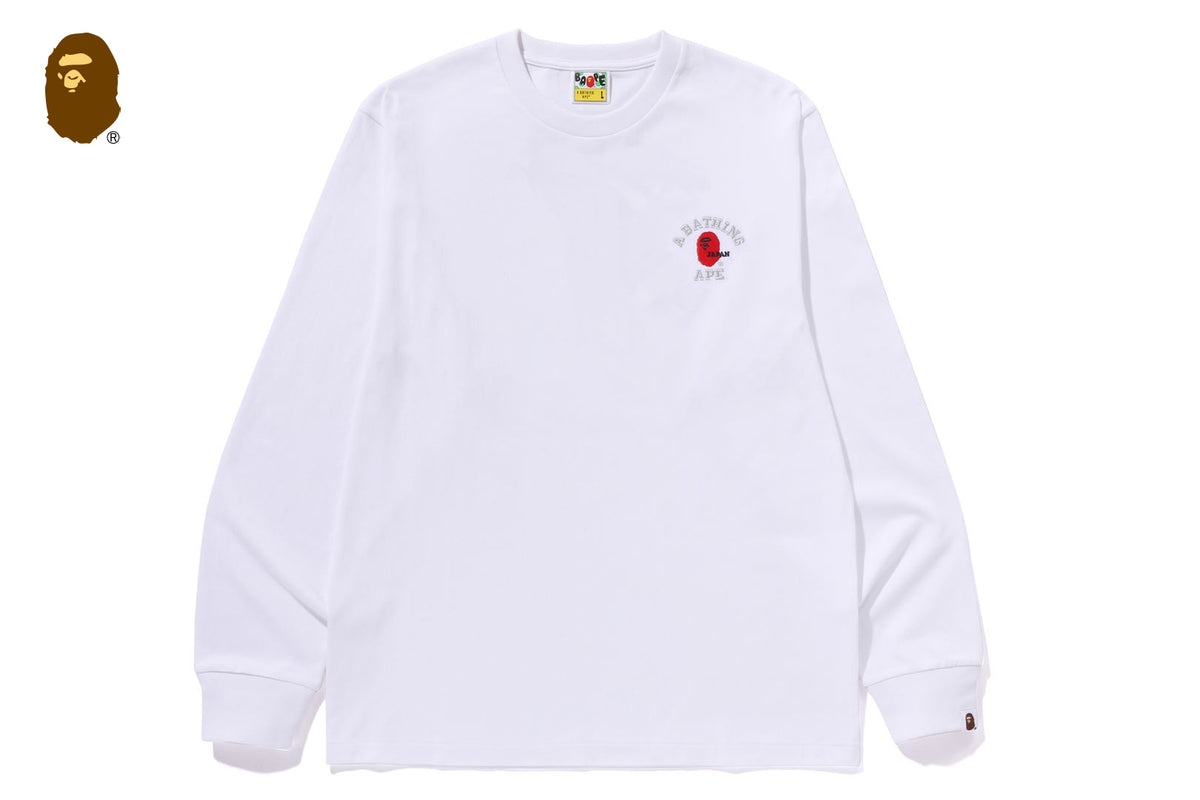 COLLEGE ONE POINT EMBROIDERY LS TEE | bape.com