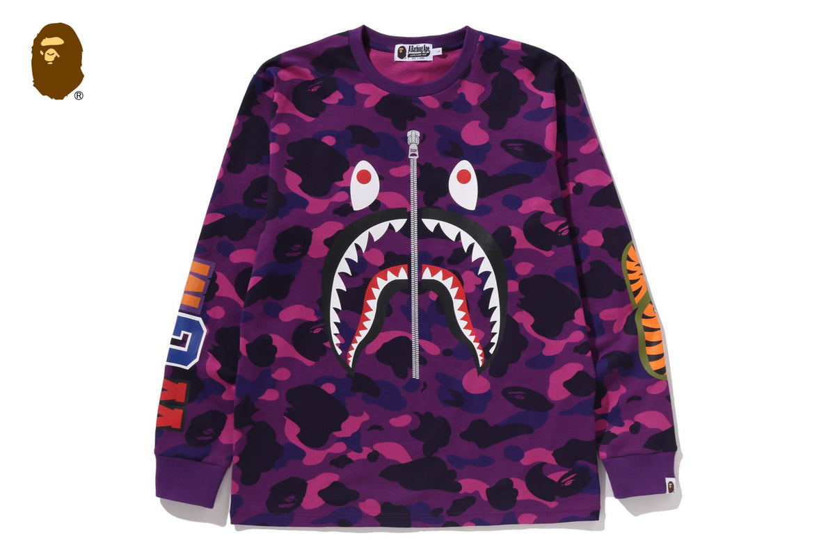 COLOR CAMO SHARK LS TEE | bape.com