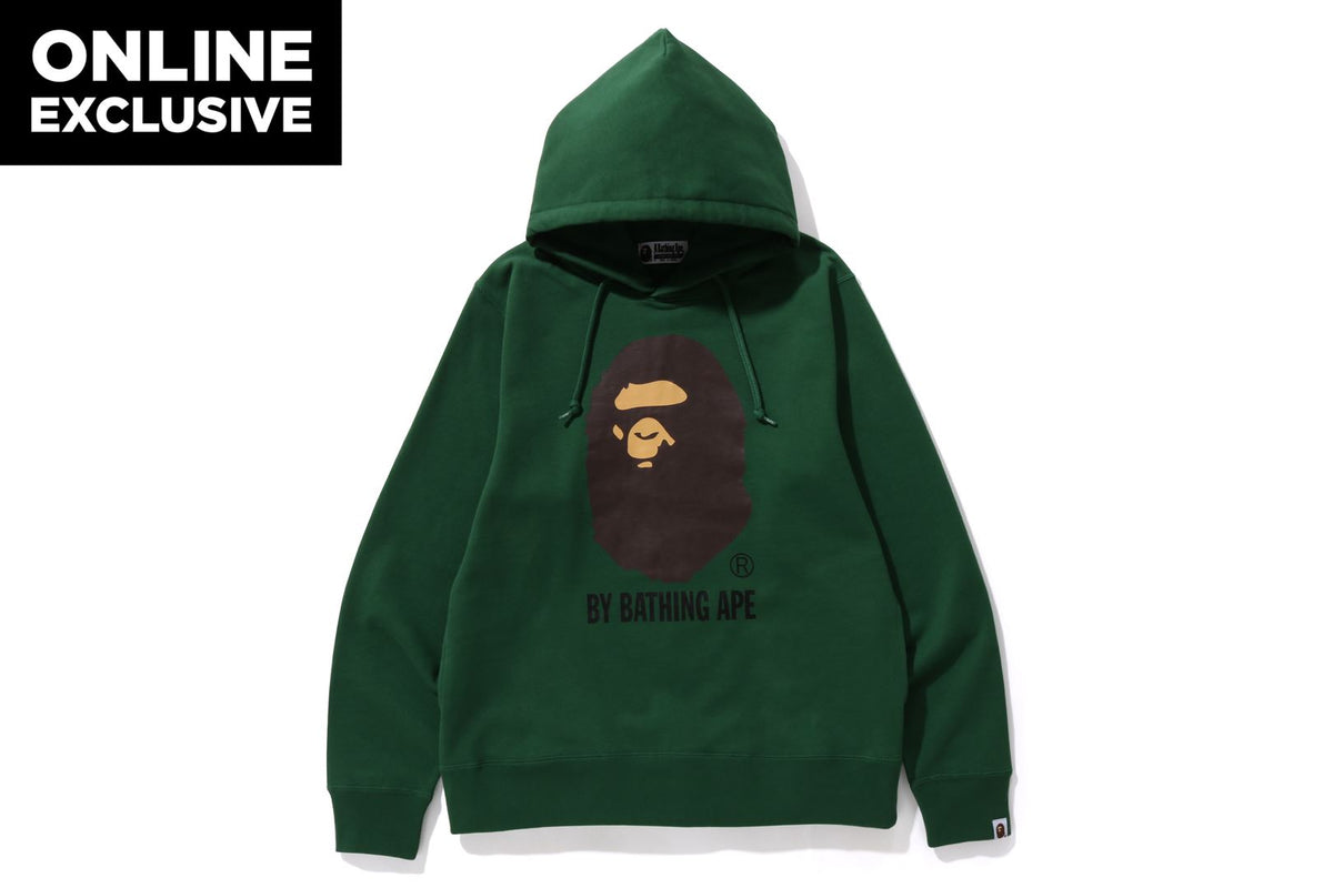 by BATHING APE Relaxed Pullover Hoodie Green / XL