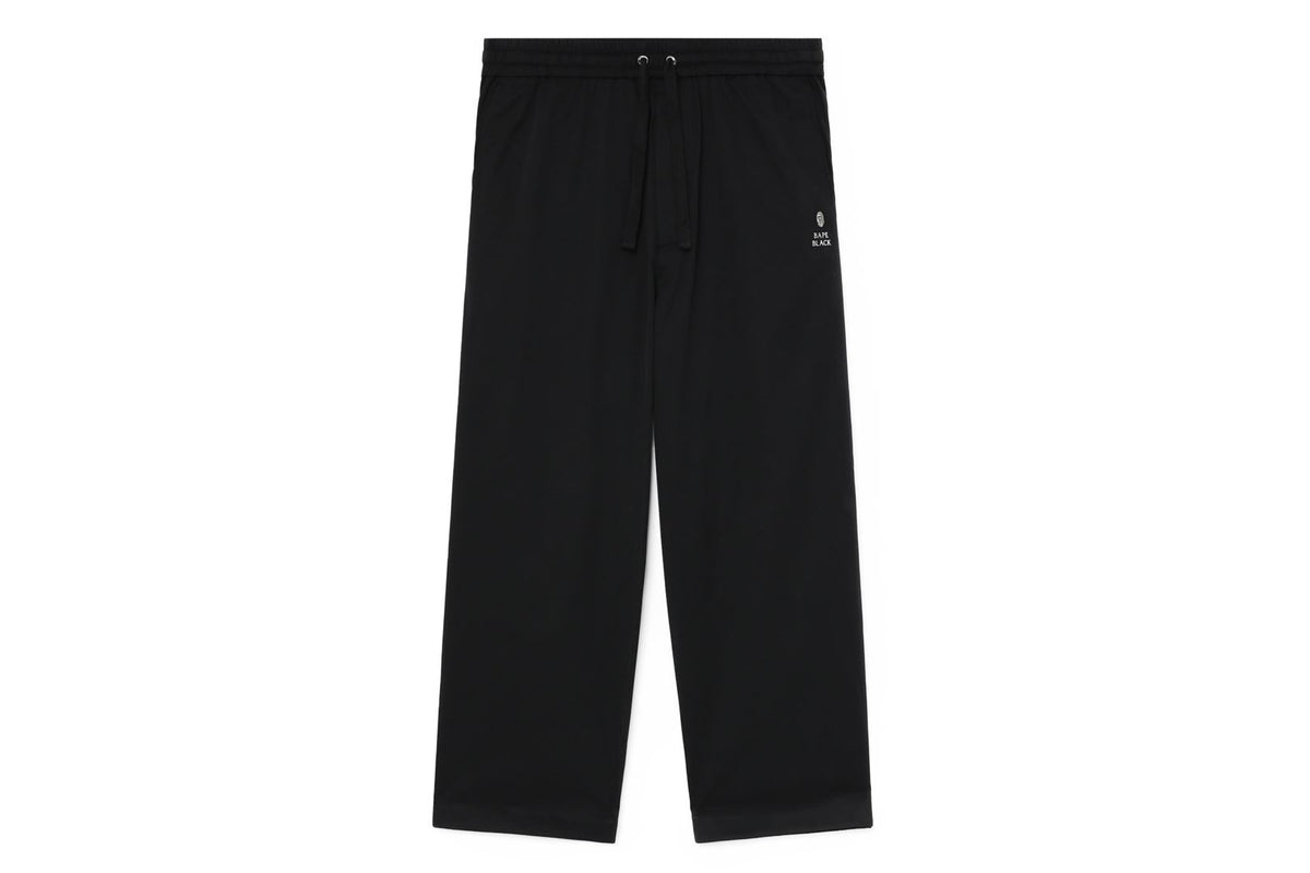 BAPE BLACK EASY PANTS WITH LOGO HEM TAPE | bape.com