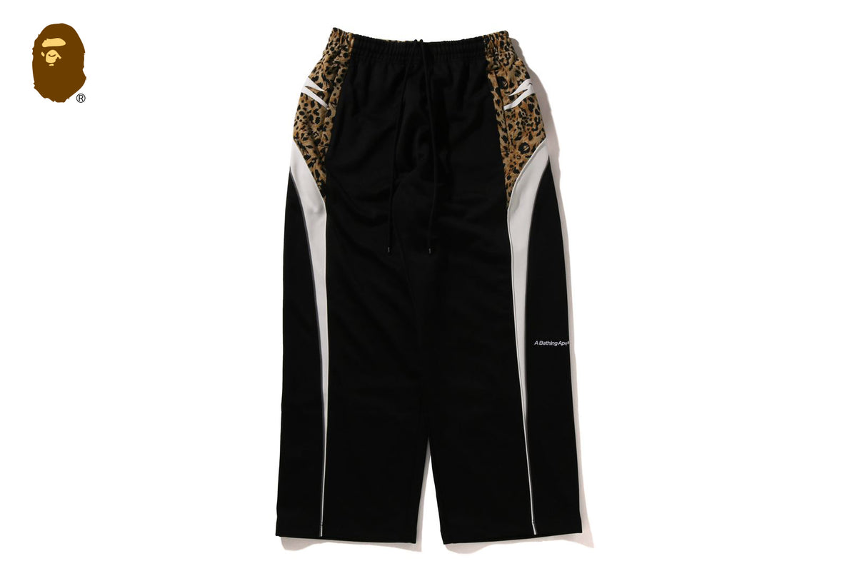 WILD LEOPARD PATTERN OVERSIZED FIT TRACK PANTS | bape.com