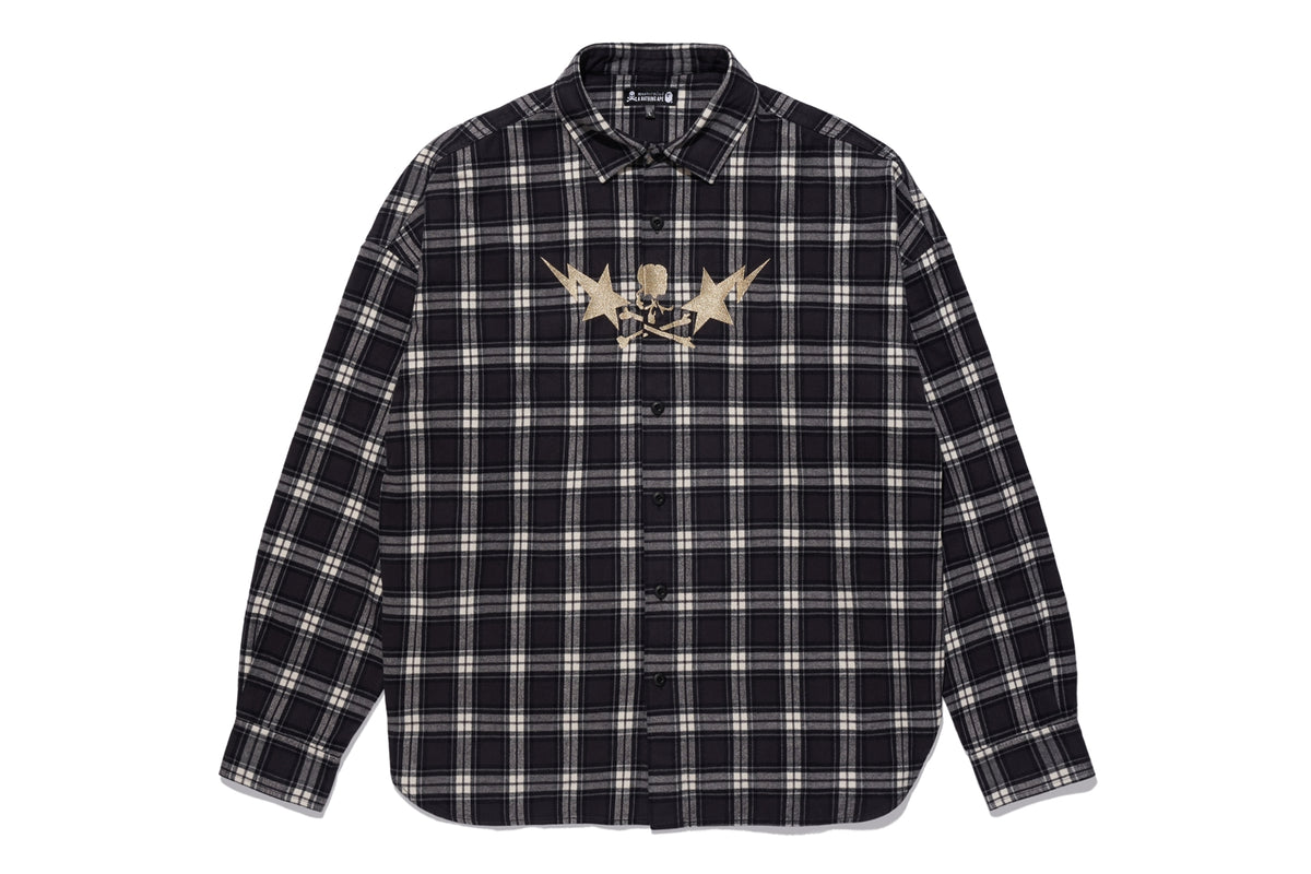 【 BAPE X MMJ 】BLOCK CHECK LS SHIRT