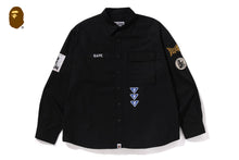 BATHING APE LOGO MILITARY LS SHIRT